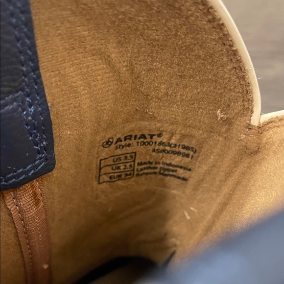 Ariat Boys Rustic Brown and Navy Western Boots - Picture 9 of 12